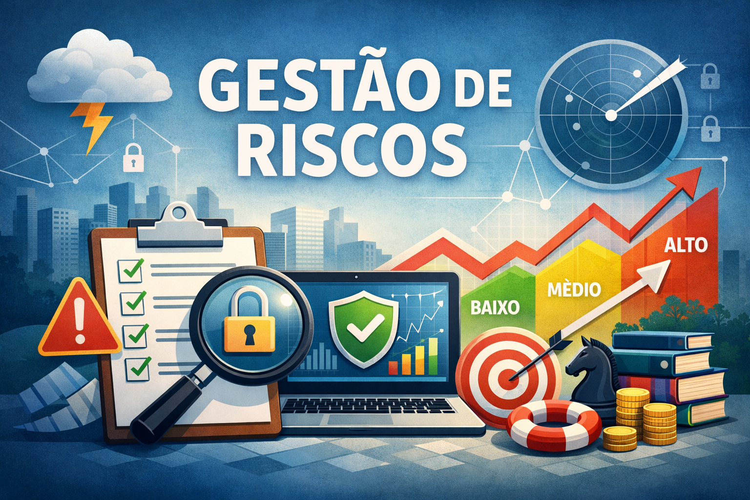 Capa do curso Gestão de Riscos na NBR ISO IEC 27001:2022